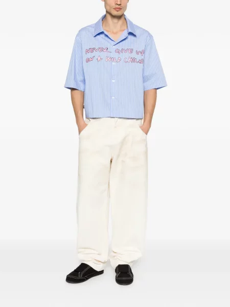 Cămașă cu mânecă scurtă Alis cu dungi cu mâneci scurte albastru