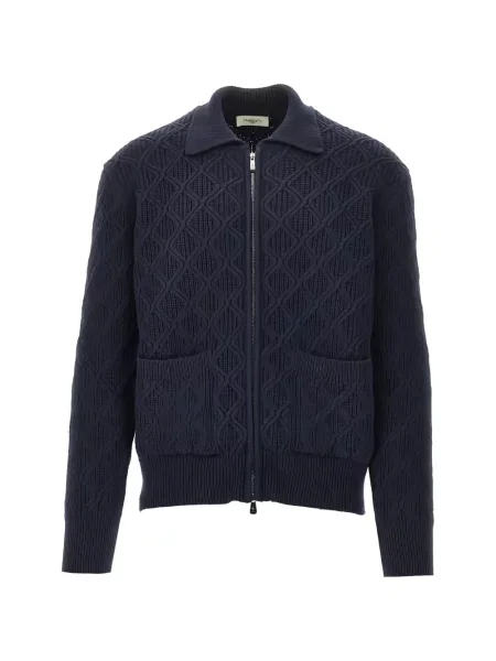Kardigan Piacenza Cashmere z kaszmiru niebieski