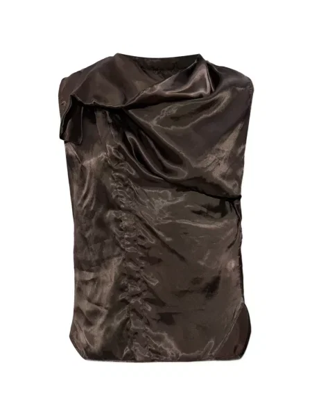 Top Rick Owens cu volane maro