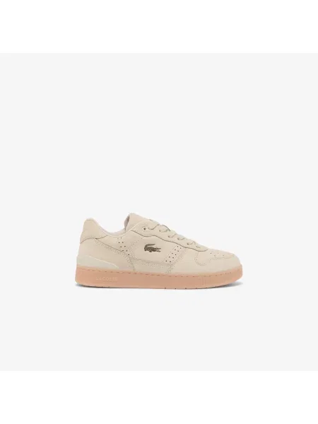 Lacoste Skórzane Sneakersy T-Clip Set Kremowe biały