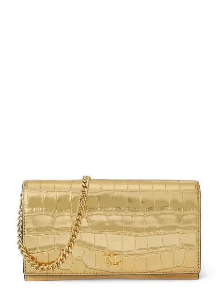 Usnjena torbica Lauren Ralph Lauren bež