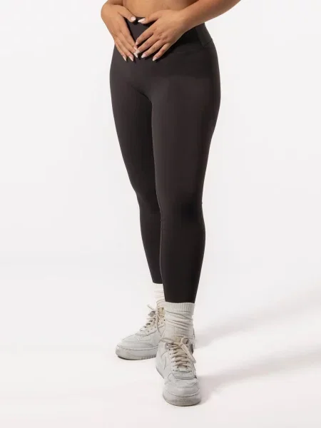 Legginsy na jogę i pilates bez przedniego szwu – czekoladowy brązowe