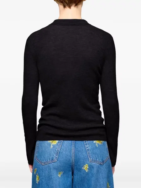 Lung top Ganni negru