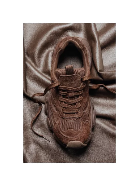Welurowe sneakersy Estro brązowe