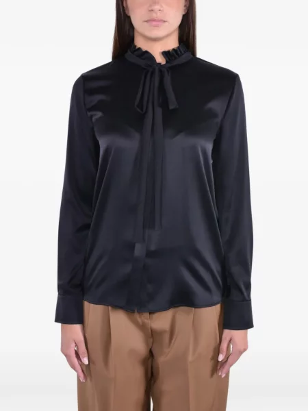 Gulerat bluză Max Mara cu funde negru