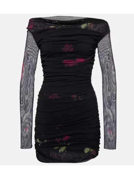 Rochie Blumarine cu model floral plasă negru