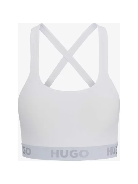 Biustonosz HUGO Sport Logo w kolorze biało-szarym XS biały