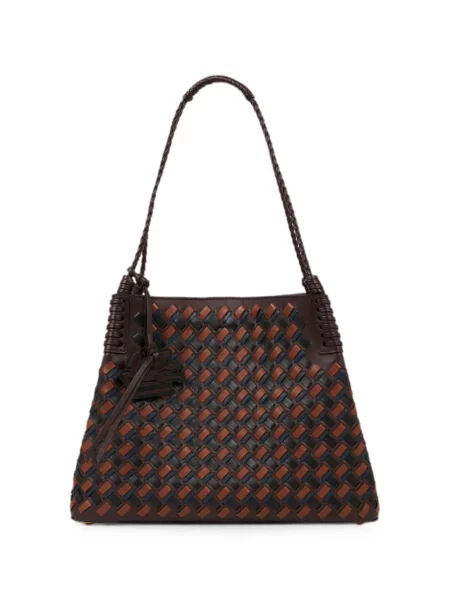 Geantă shopper Etro din piele maro