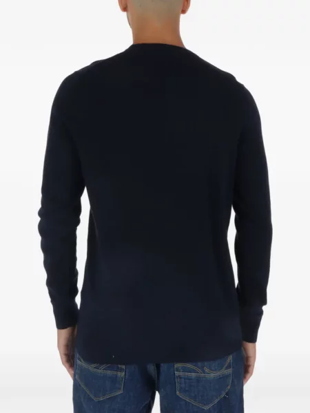 Pulover Lyle & Scott de lână cu decolteu rotund albastru