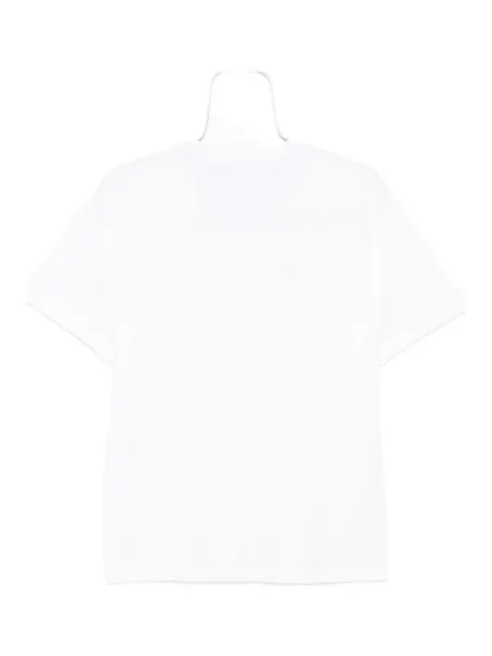 Tricou Eleventy cu broderie cu decolteu rotund alb