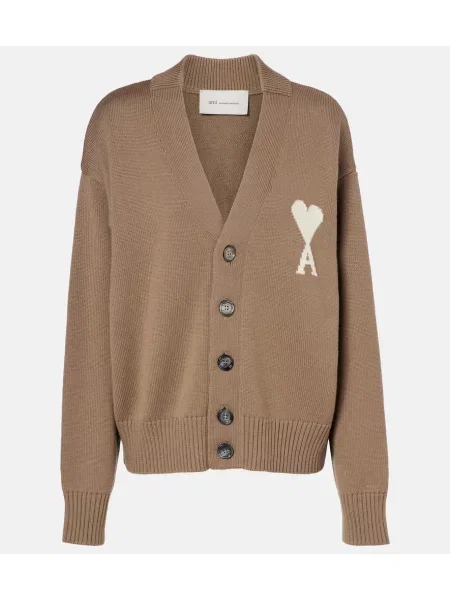 Cardigan Ami Paris de lână bej