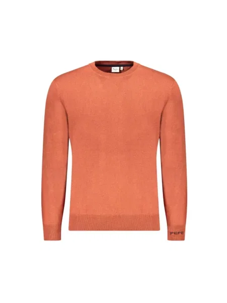 Haftowany sweter Pepe Jeans pomarańczowy