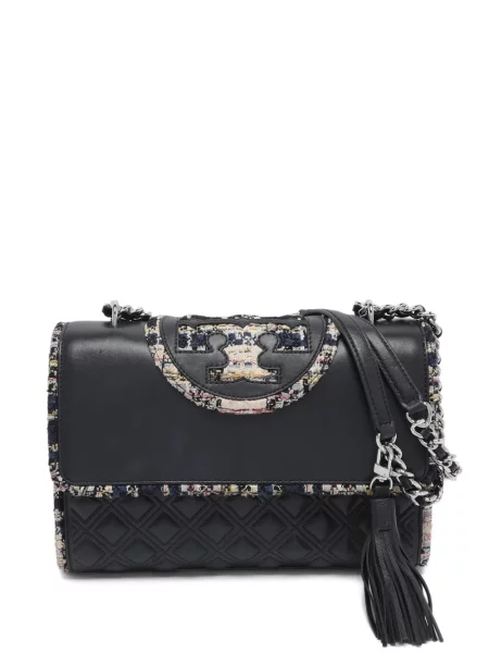 Geanta de piele Tory Burch din piele matlasată albastru