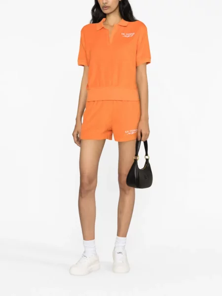 Siuvinėtos šortai Sporty & Rich oranžinė