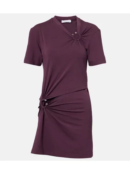 Rochie Rabanne din jerseu bordo