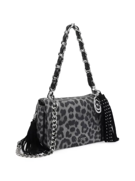 Geantă La Carrie cu imagine cu model leopard gri