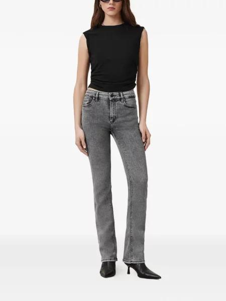 Top Allsaints fără mâneci cu volane negru