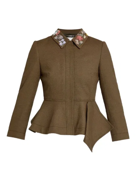 Cu peplum geacă Erdem verde