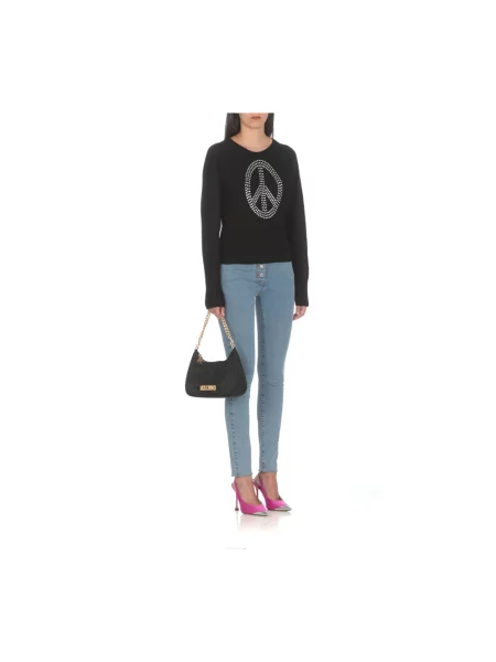 Sweter Moschino z logo czarny