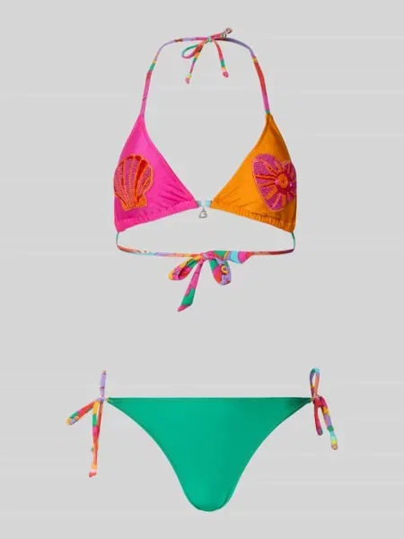 Bikini z obszyciem ozdobnymi kamieniami model KOYOVEYA' Banana Moon zielone