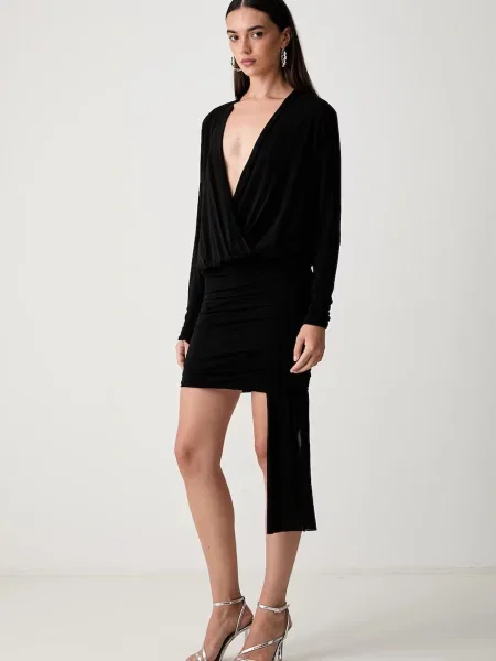 Pinko rochie cu vâscoză negru