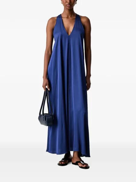 Rochie maxi Haveone cu decolteu în V albastru