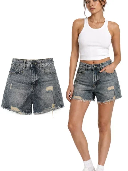 Pantaloni scurți din denim M.sara albastru