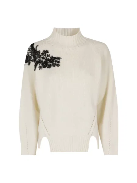 Sweter z golfem Ermanno Scervino wełniany biały