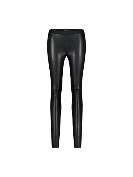 Marc Cain Legginsy Z Imitacji Skóry schwarz czarne