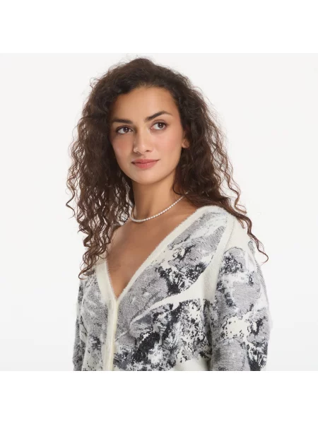 Svetr Desigual Bouquet Lacroix Pullover White L bílý
