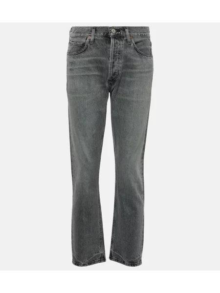 Ravne kavbojke Citizens Of Humanity z visokim pasom črna