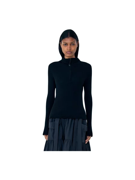 Bluza z kapturem Cecilie Bahnsen wełniana czarna