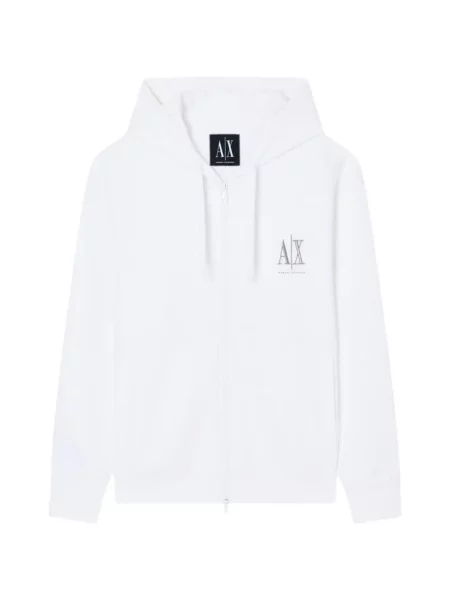 Hanorac cu glugă Armani Exchange cu imagine alb