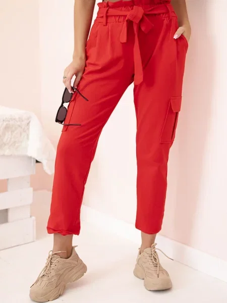 Pantaloni cargo Kesi roșu