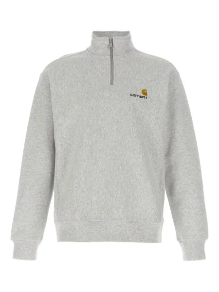 Hanorac cu fermoar Carhartt Wip cu broderie gri