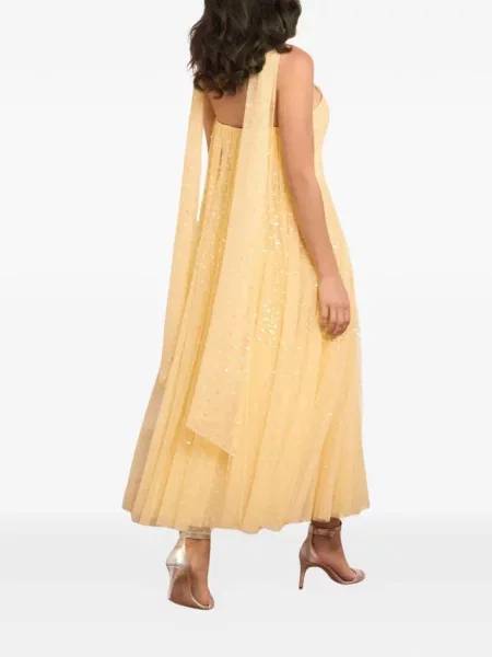 Sukienka midi Needle & Thread bez ramiączek żółta