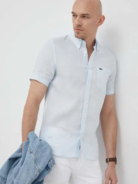 Lacoste camasa de in cu guler button-down regular