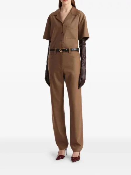 Pantaloni Khaite de lână maro