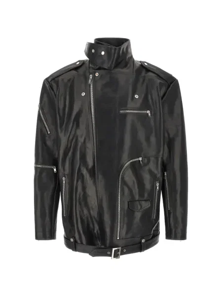 Geanta de piele Rick Owens biker negru