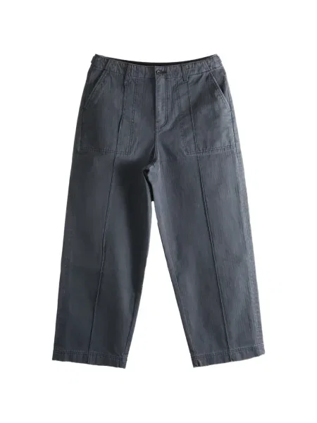 Pantaloni The Elder Statesman cu model herringbone gri