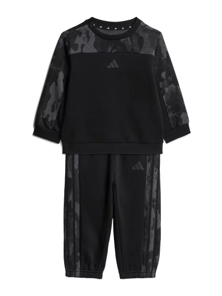 ADIDAS SPORTSWEAR Costum de trening Seasonal Essentials Camo Fleece Jogger gri negru