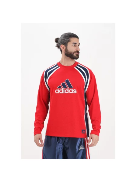 Adidas Originals longsleeve Warm-Up Top wzorzysty czerwony