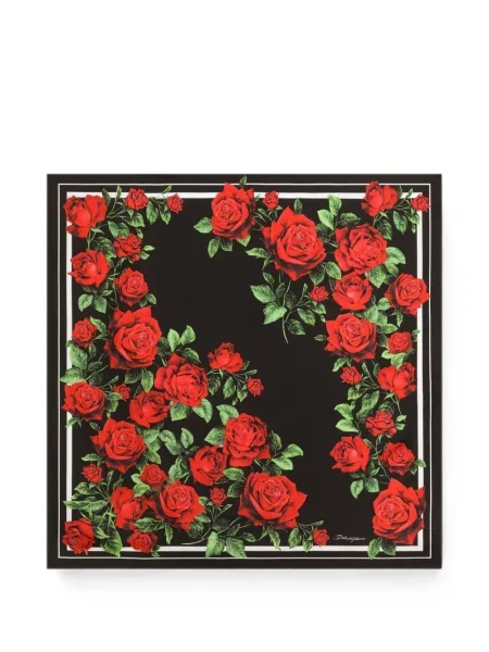 Fular Dolce & Gabbana de mătase cu imagine negru