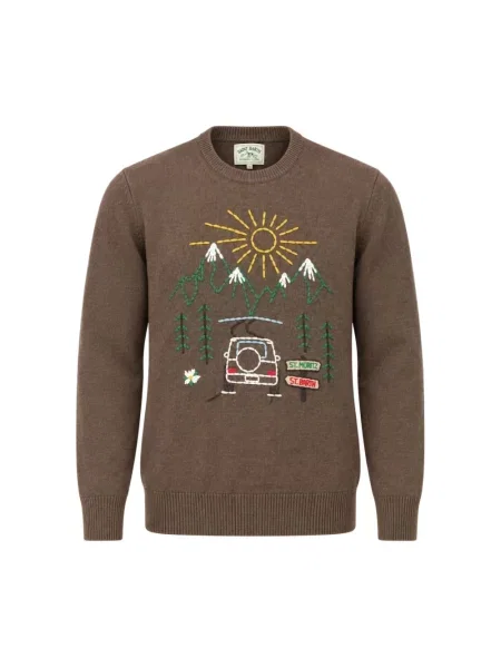 Sweter Mc2 Saint Barth wełniany brązowy