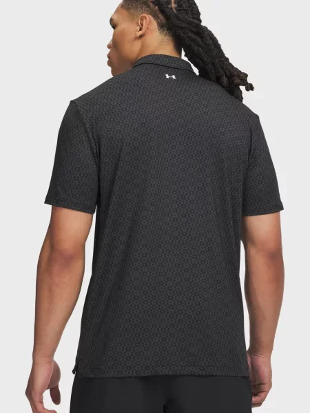 Поло Under Armour с принтом черное