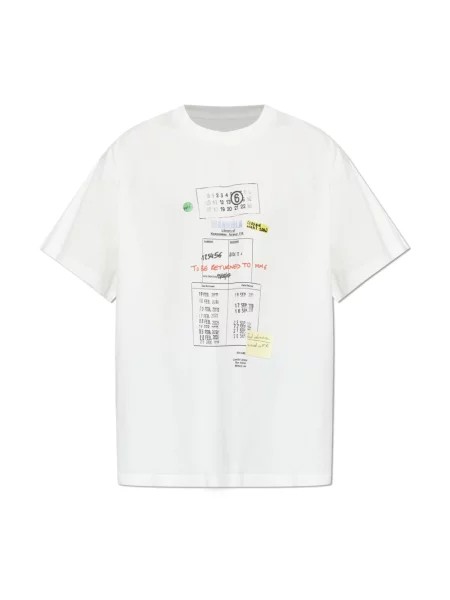 Koszulka Mm6 Maison Margiela z nadrukiem biała