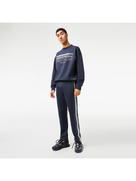 Lacoste Spodnie Dresowe O Regularnym Kroju Piqué niebieskie