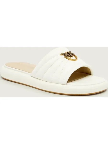 Pinko papuci pentru femei din piele Fiona 03 bej