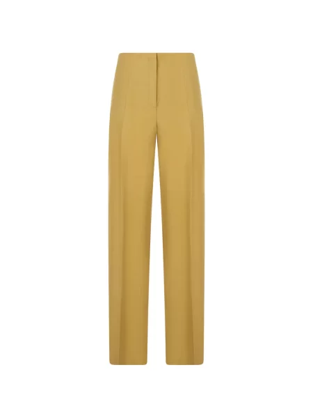 Pantaloni Alberta Ferretti de mătase galben