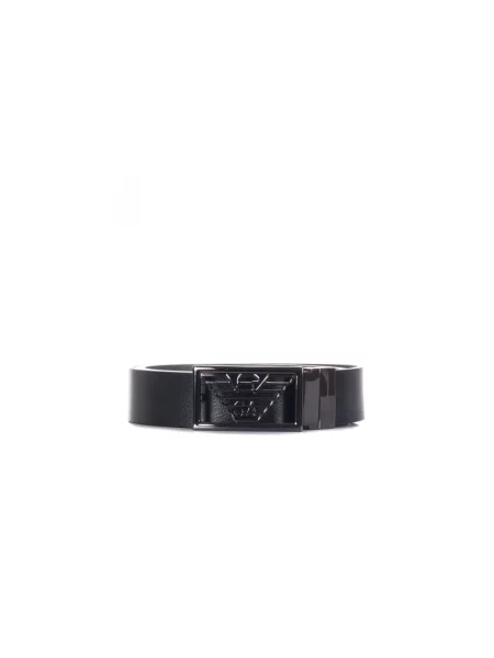 Emporio Armani pasek skórzany dwustronny czarny